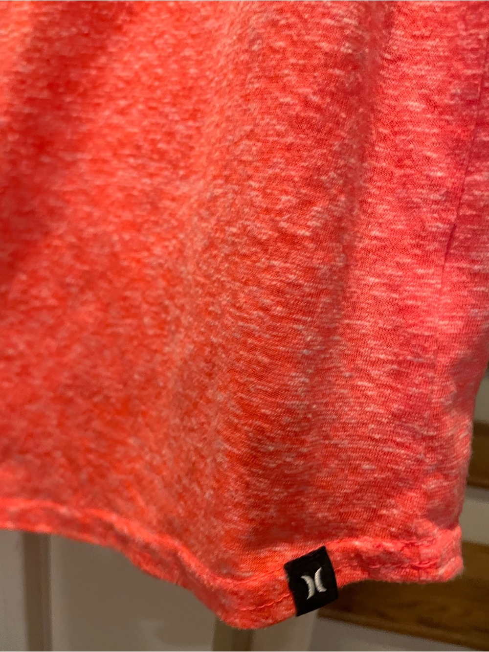 Hurley Coral Red and Charcoal Hooded Raglan Top - Picture 6 of 8
